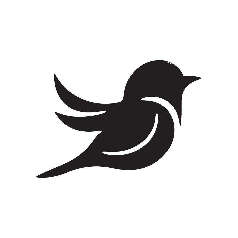 bird silhouette logo design template black and white vector