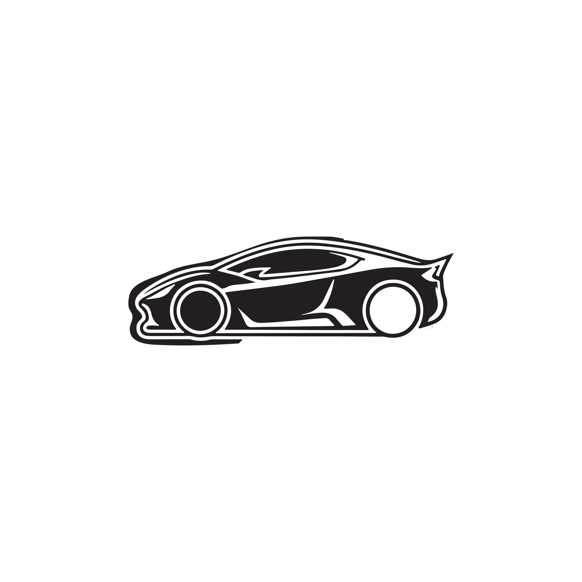 car art silhouette logo design black and white 47420556 Vector Art at
