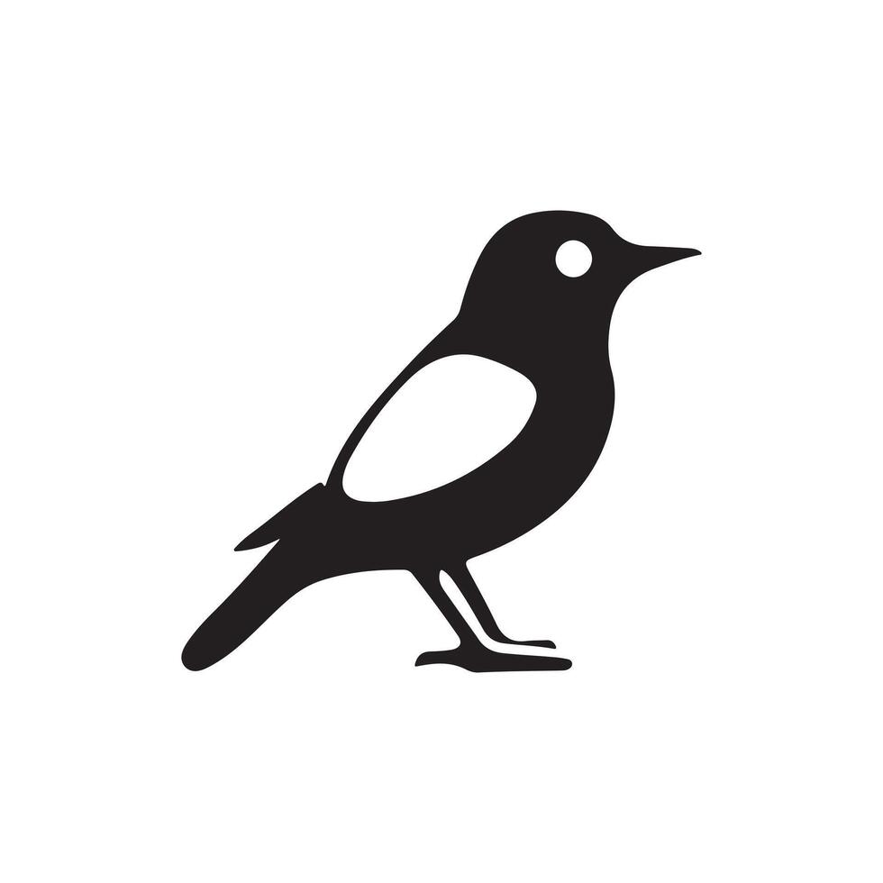bird silhouette logo design template black and white vector