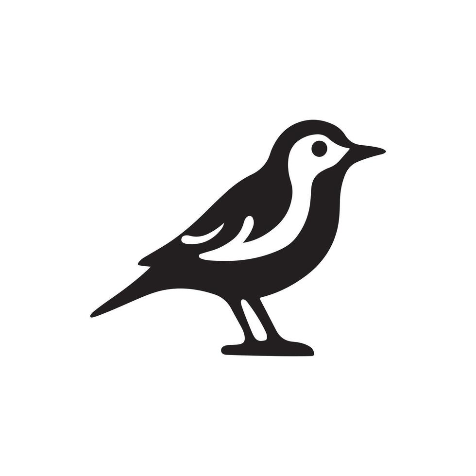 bird silhouette logo design template black and white vector