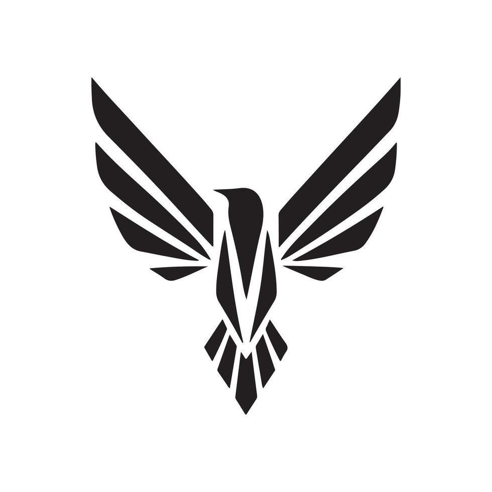 bird silhouette logo design template black and white vector