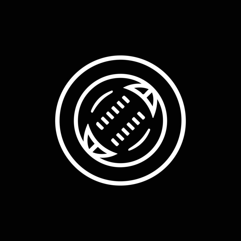 American football art silhouette logo design black and white vector