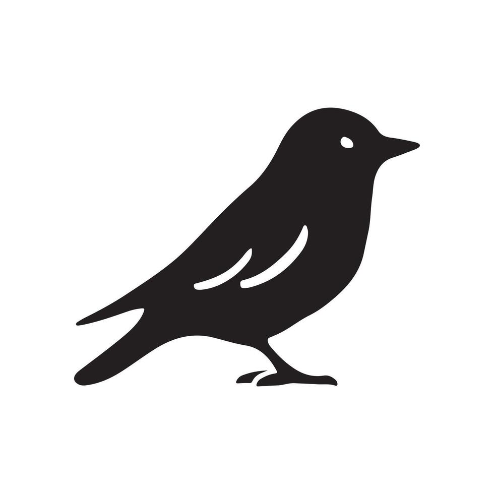 bird silhouette logo design template black and white vector
