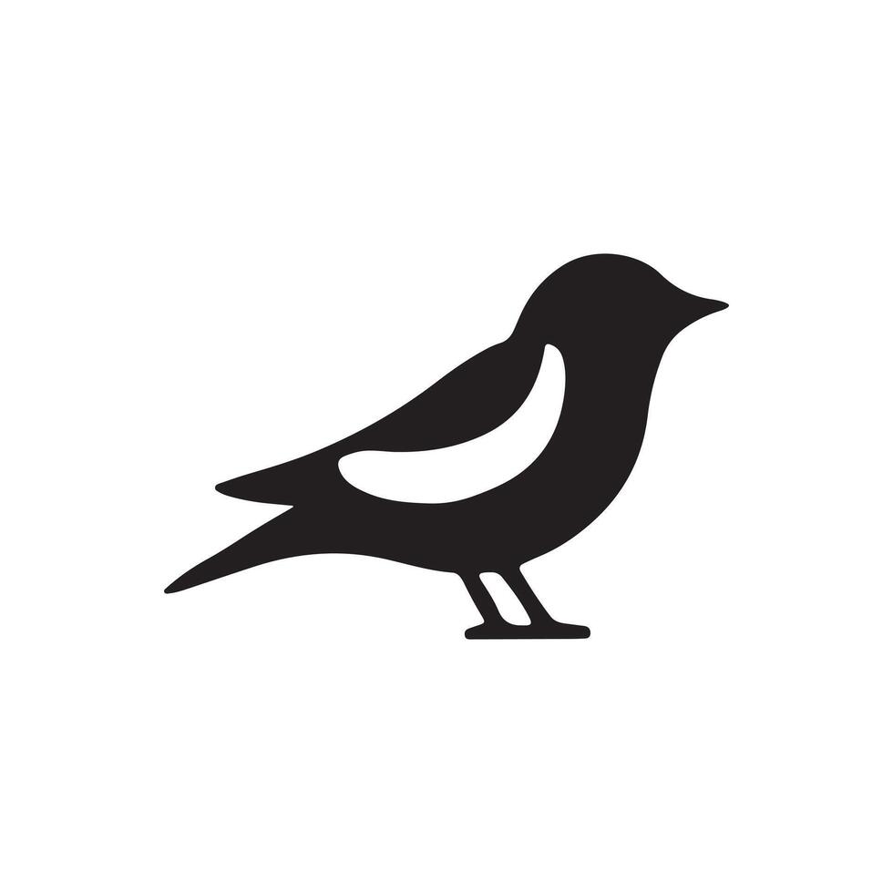 bird silhouette logo design template black and white vector
