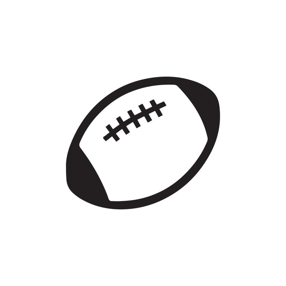 American football art silhouette logo design black and white vector