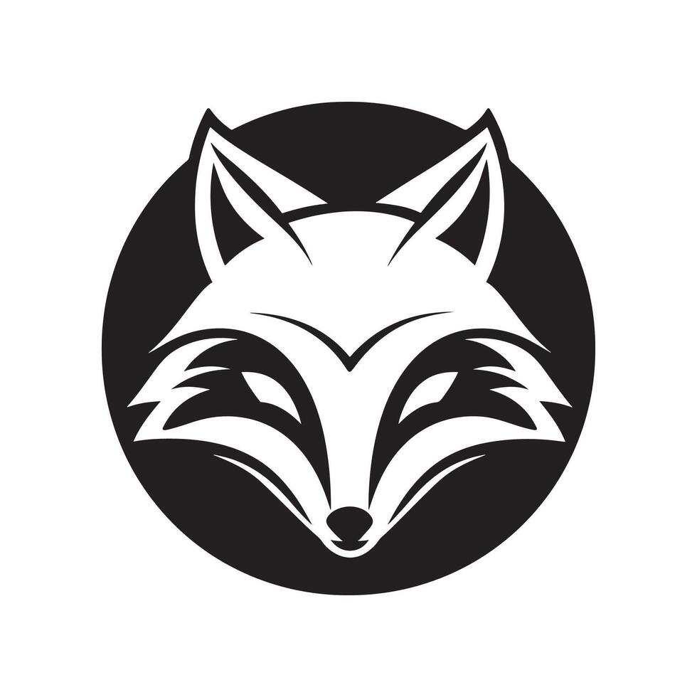 fox silhouette illustration logo design style vector