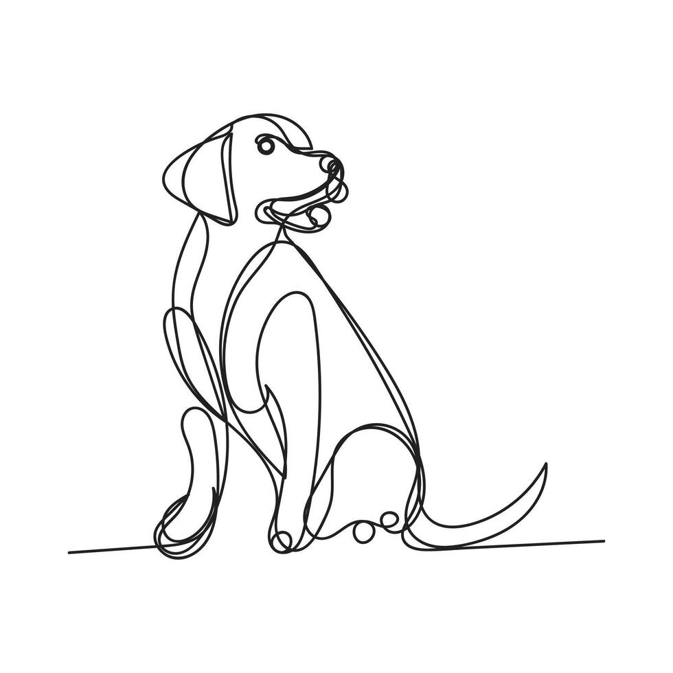 set of dogs one line art, dogs minimal line art, dogs continuous line art design style vector