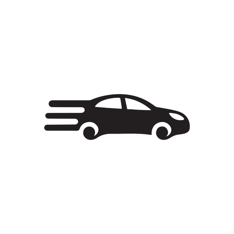 car art silhouette logo design black and white vector