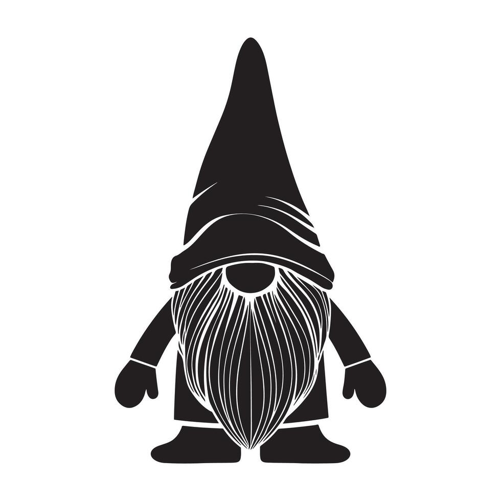 gnome silhouette logo design vector