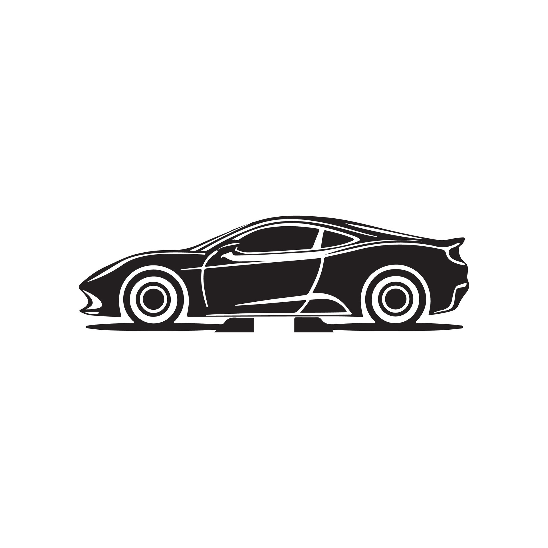 car art silhouette logo design black and white 47421047 Vector Art at