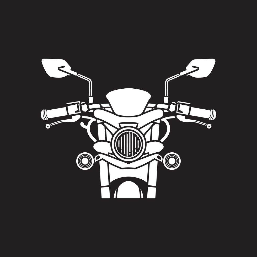 motorbike front part logo icon silhouette design vector
