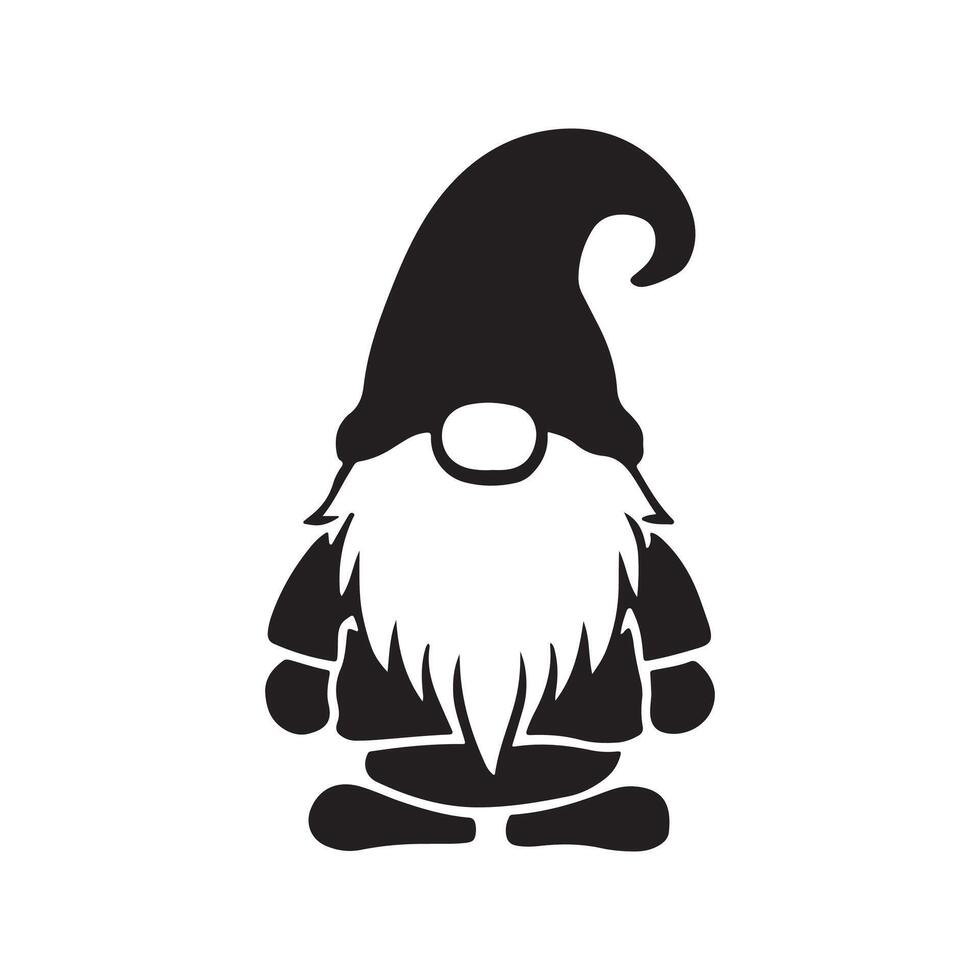 gnome silhouette logo design vector