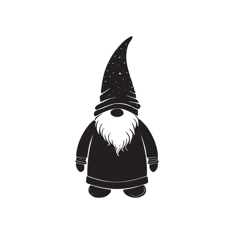 gnome silhouette logo design vector
