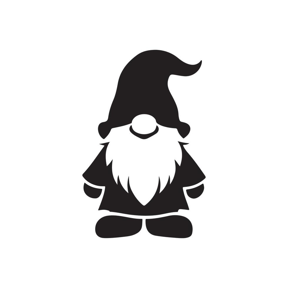 gnome silhouette logo design vector