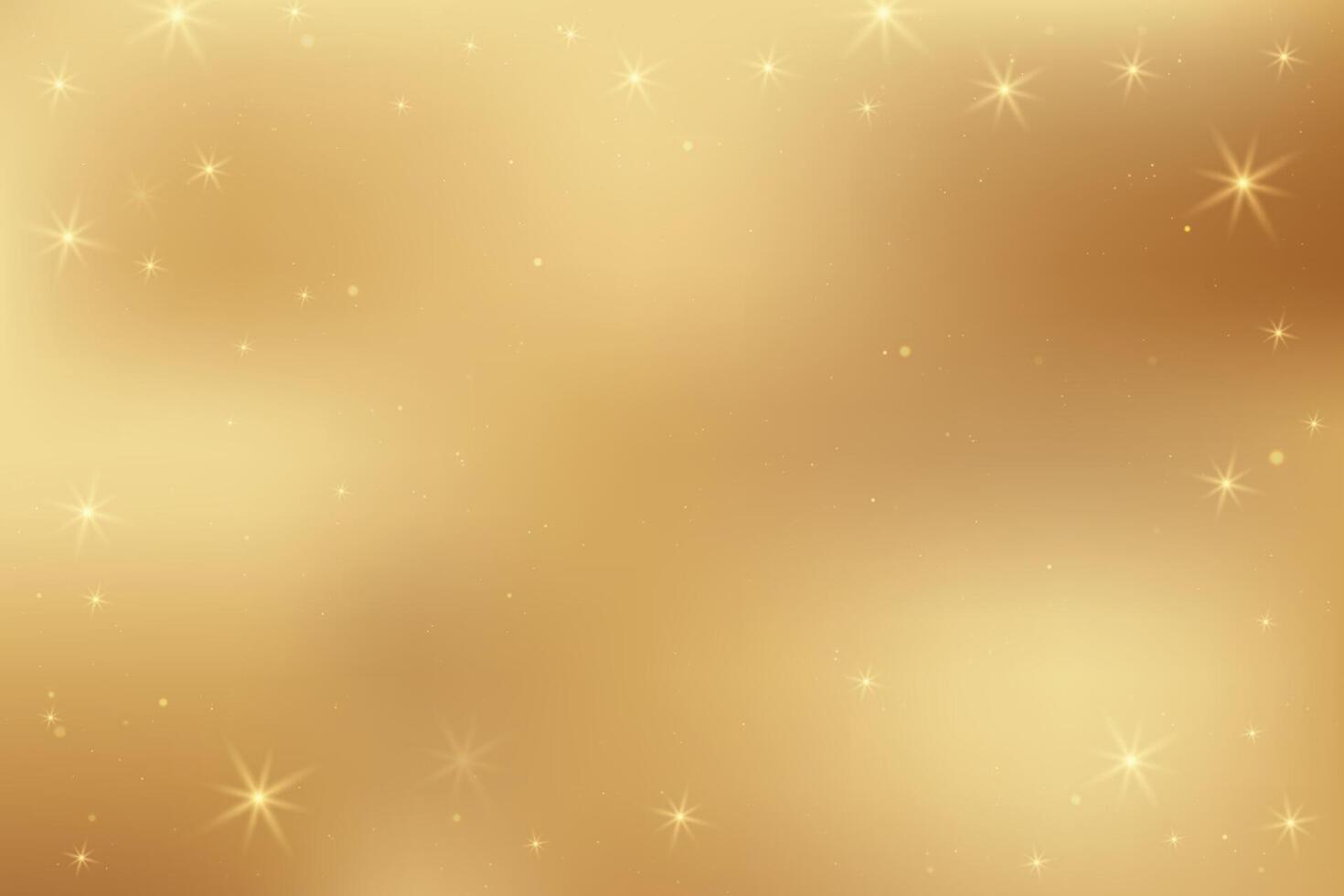 Gold abstract gradient background with shiny lights and stars vector