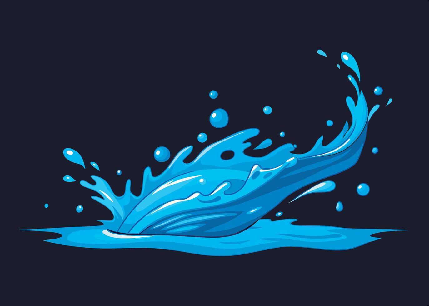 Water splash isolated on black background vector