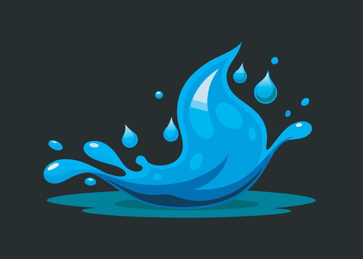 Water splash isolated on black background vector