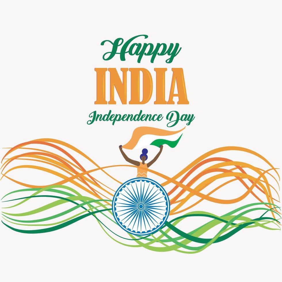 Happy Independence day of India festival vector