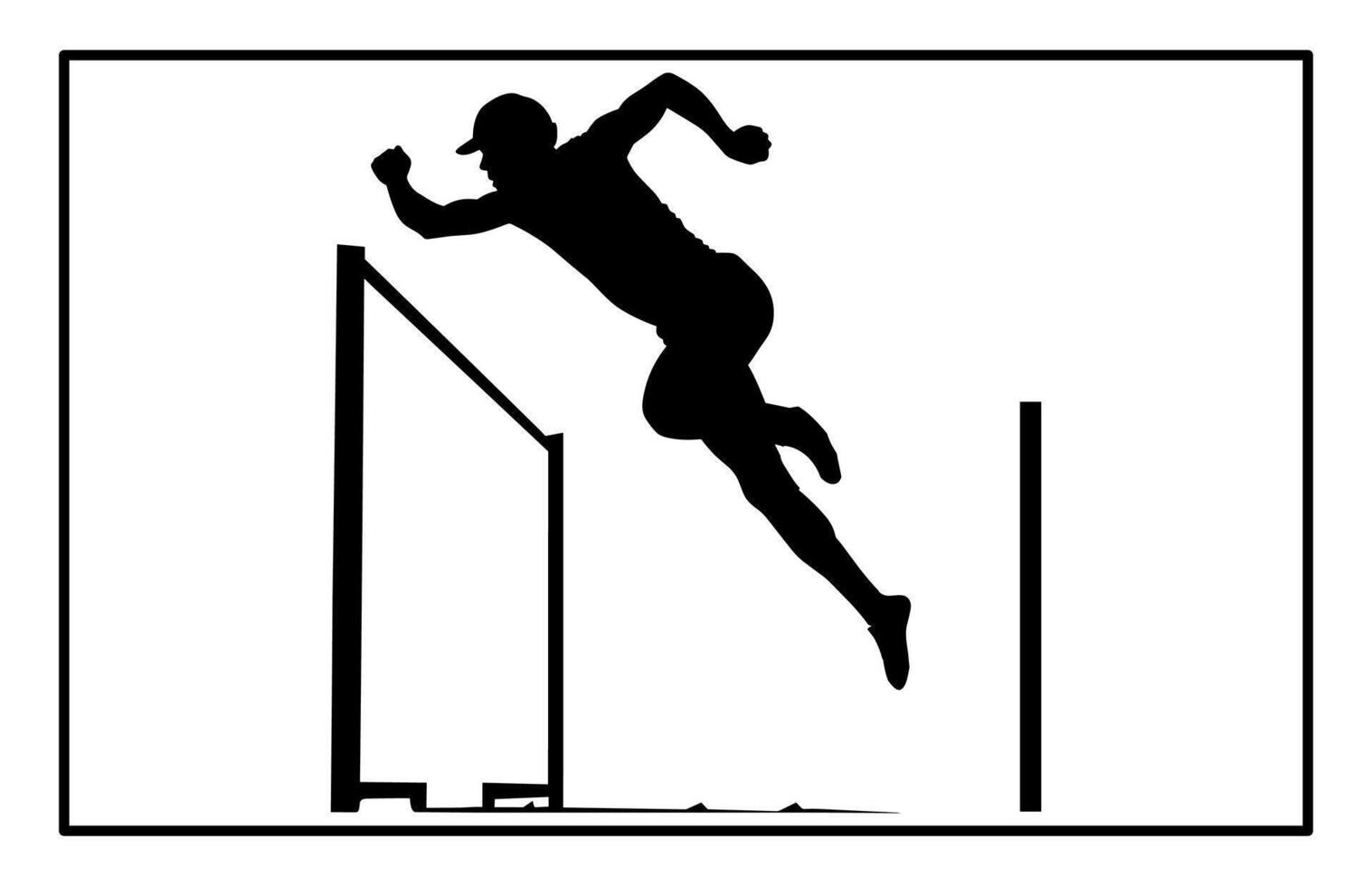 Hurdler Silhouette on white background vector
