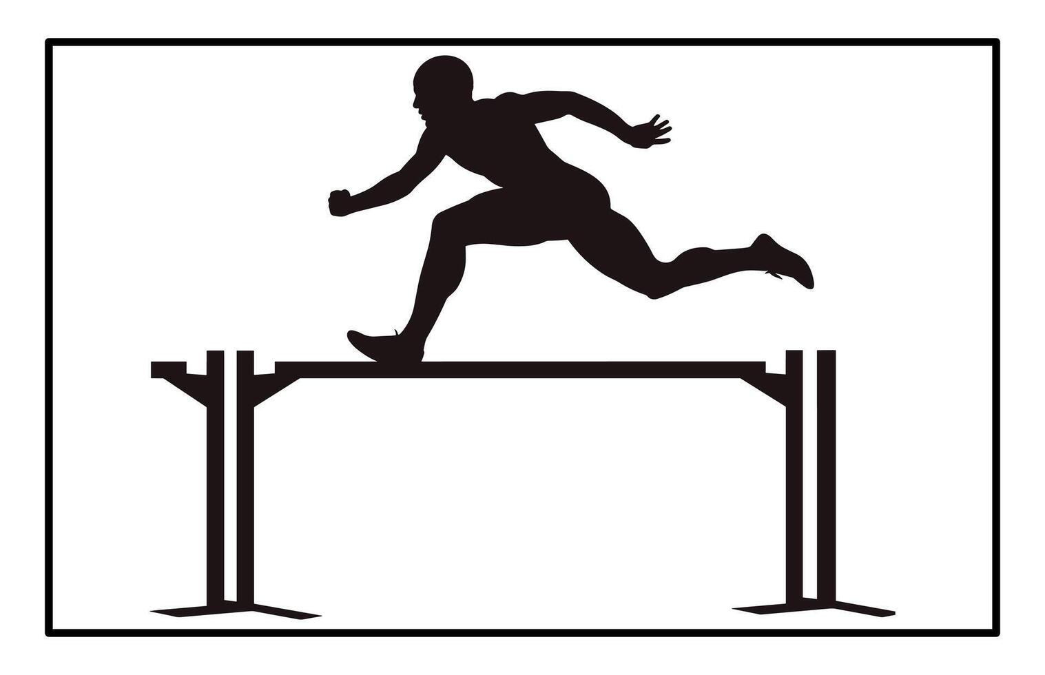 Hurdler Silhouette on white background vector