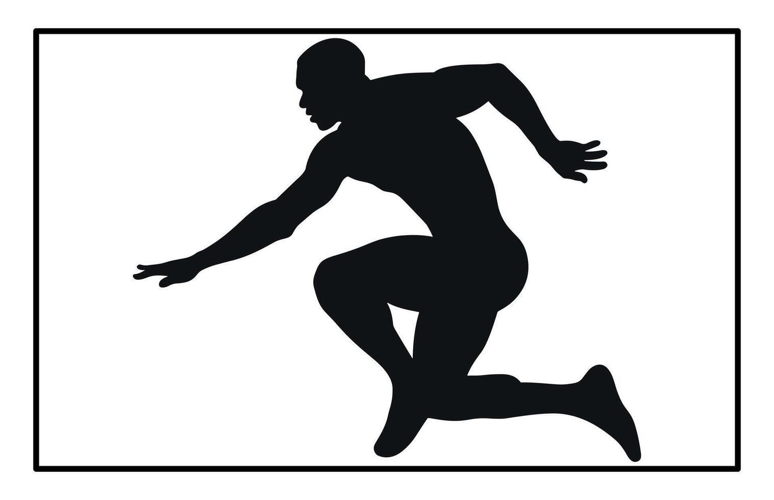 Hurdler Silhouette on white background vector
