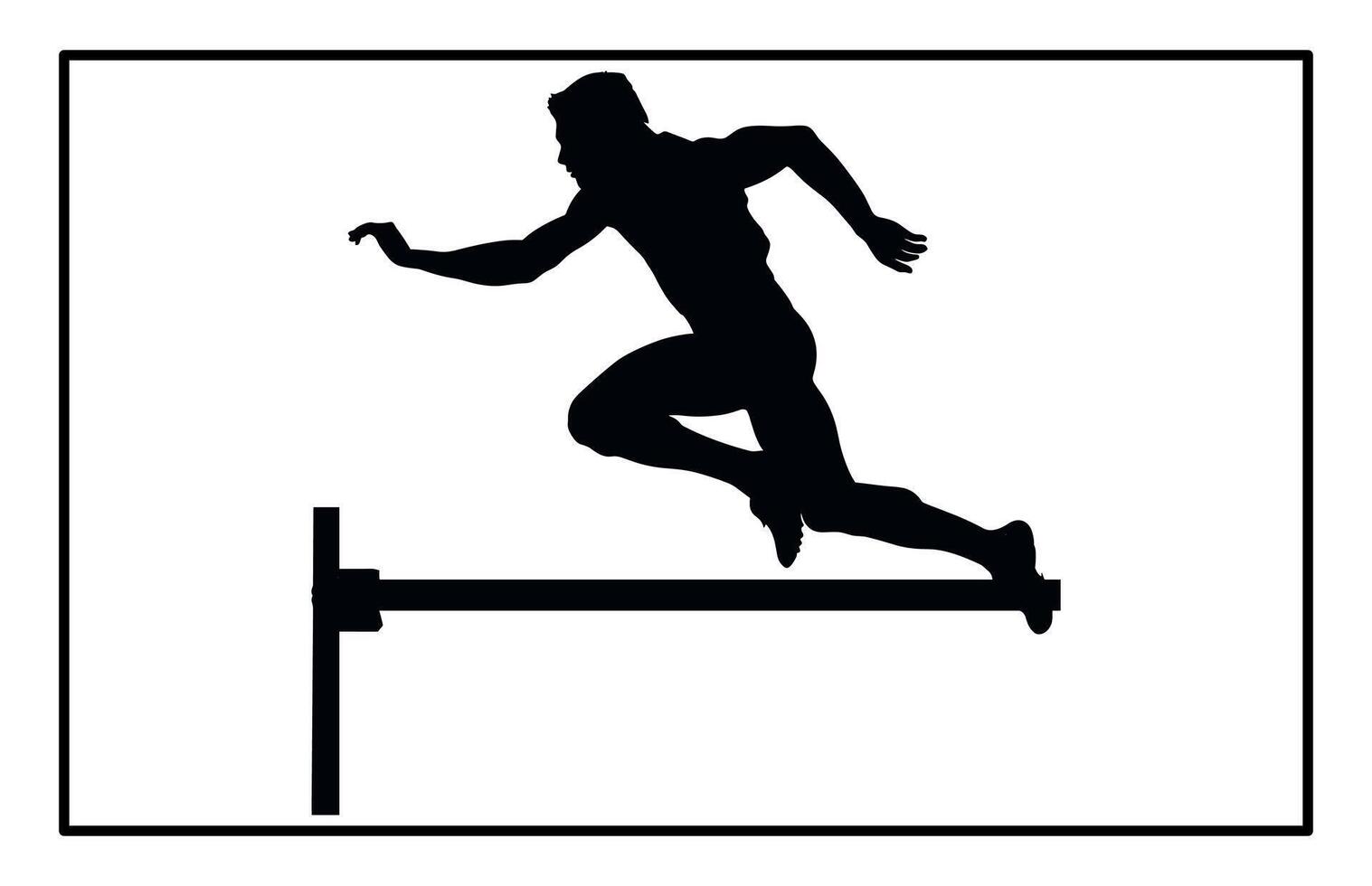 Hurdler Silhouette on white background vector