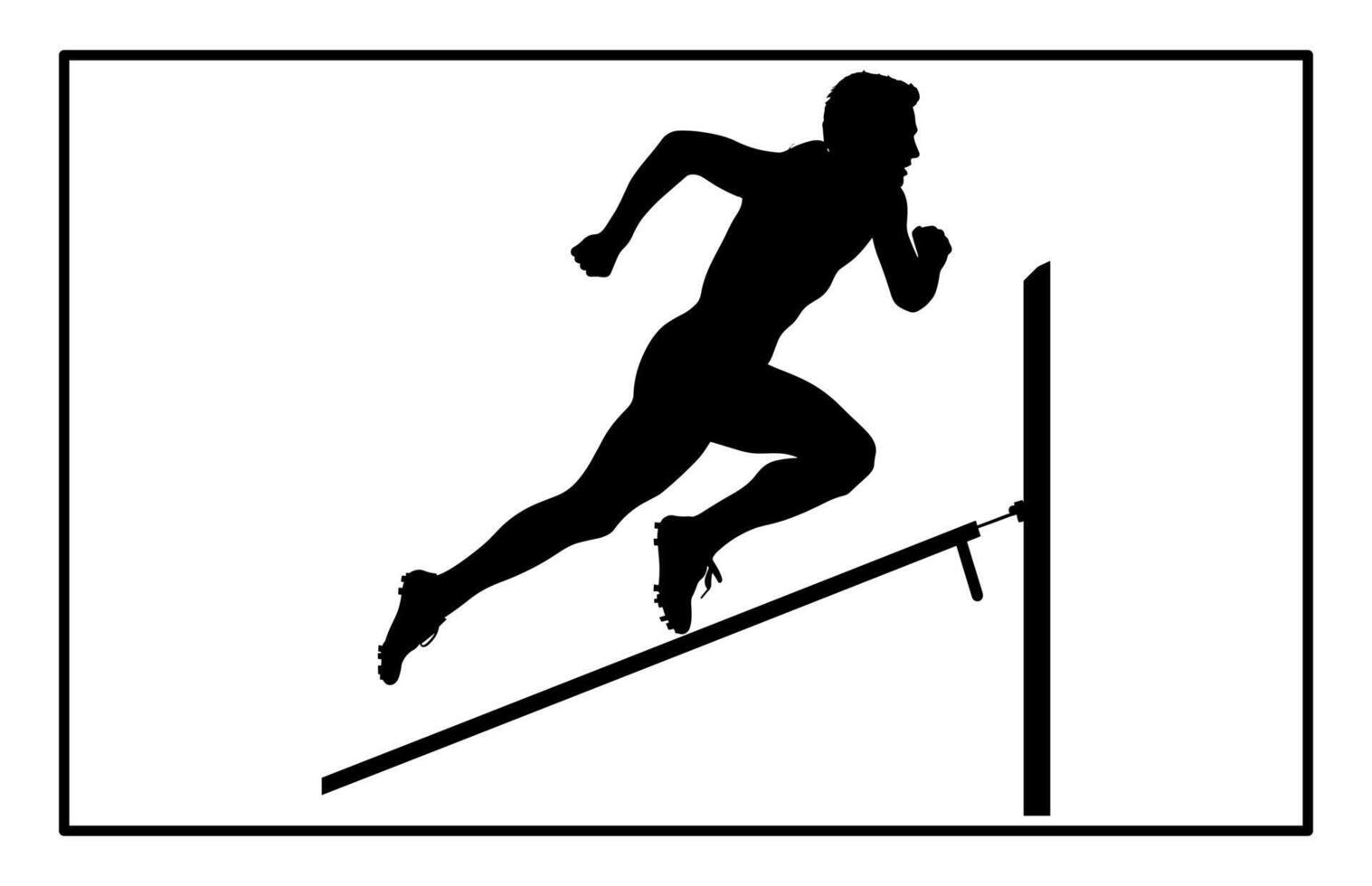 Hurdler Silhouette on white background vector