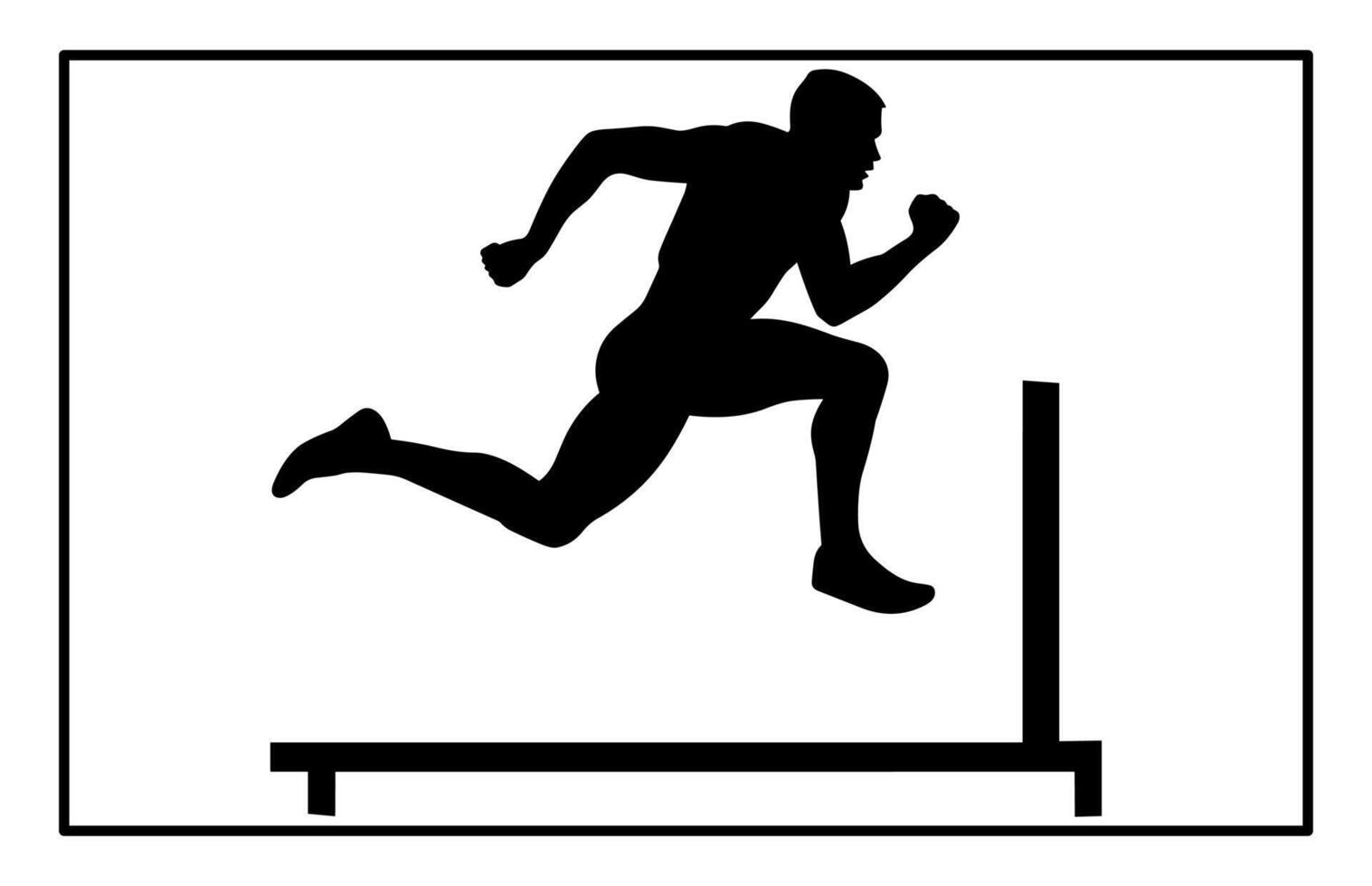 Hurdler Silhouette on white background vector
