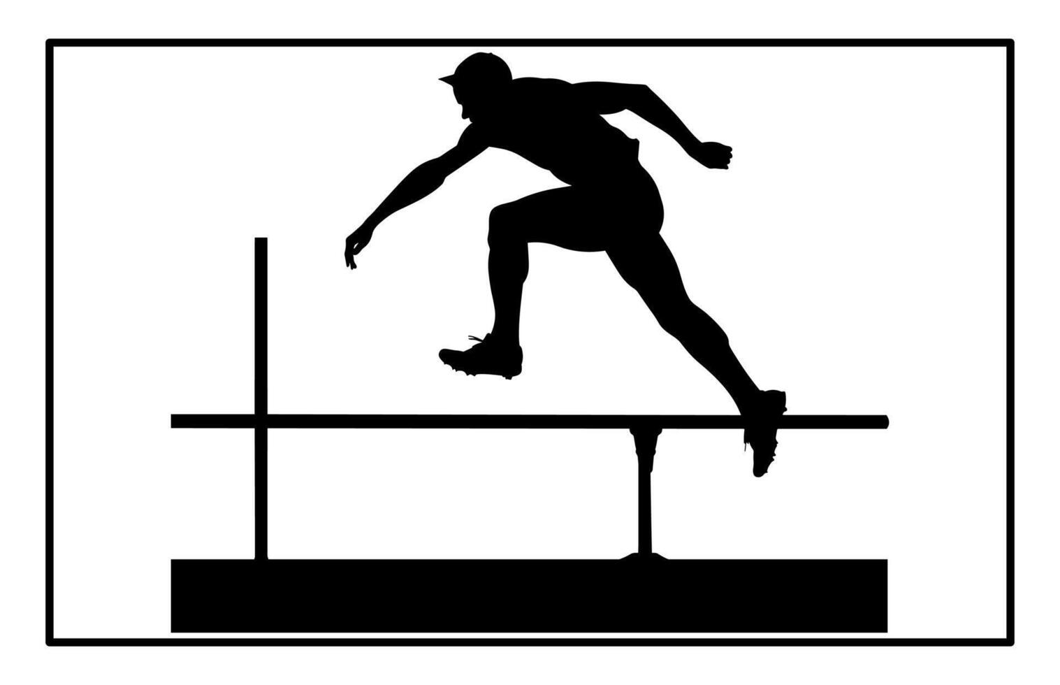 Hurdler Silhouette on white background vector