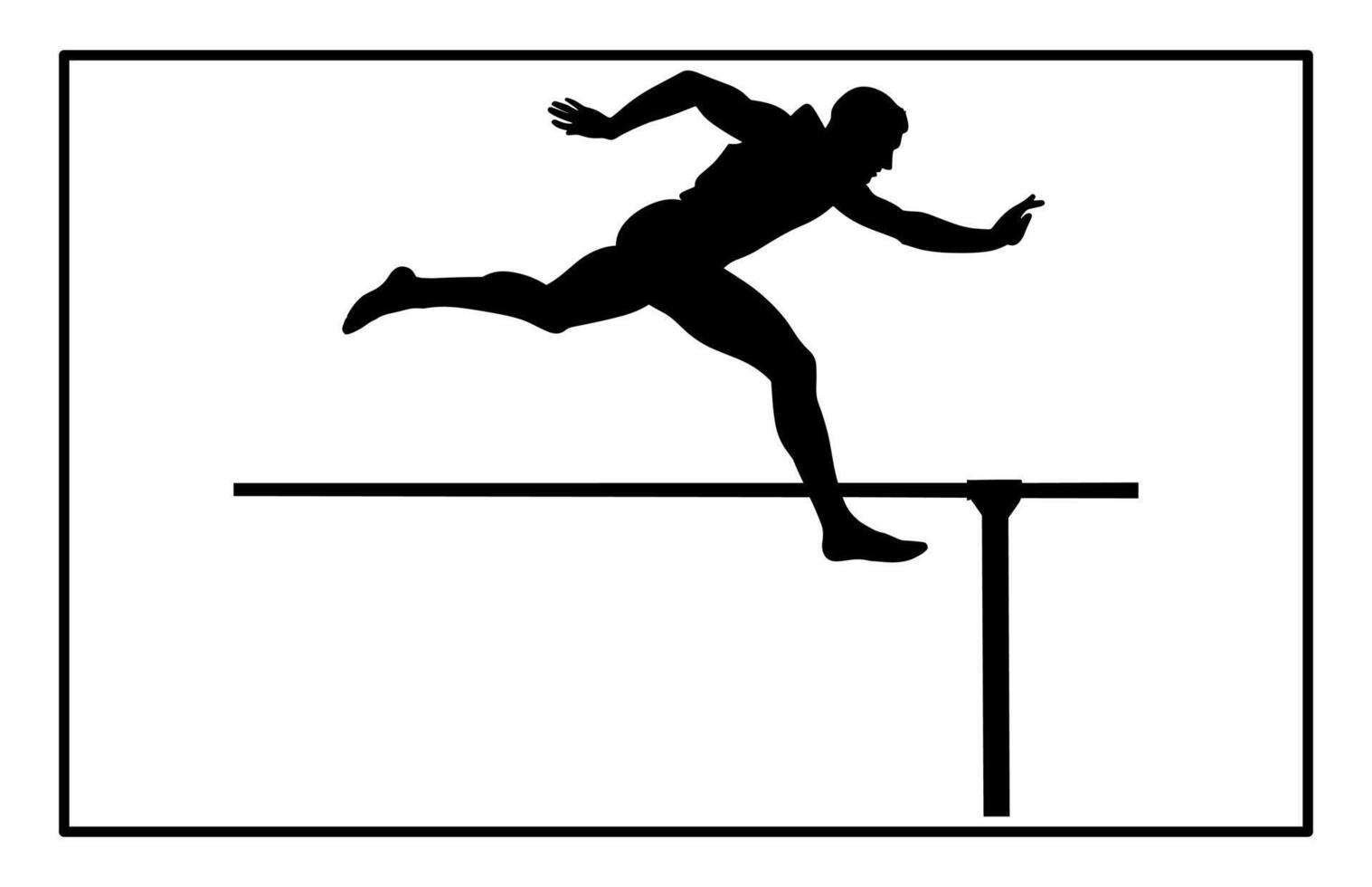 Hurdler Silhouette on white background vector