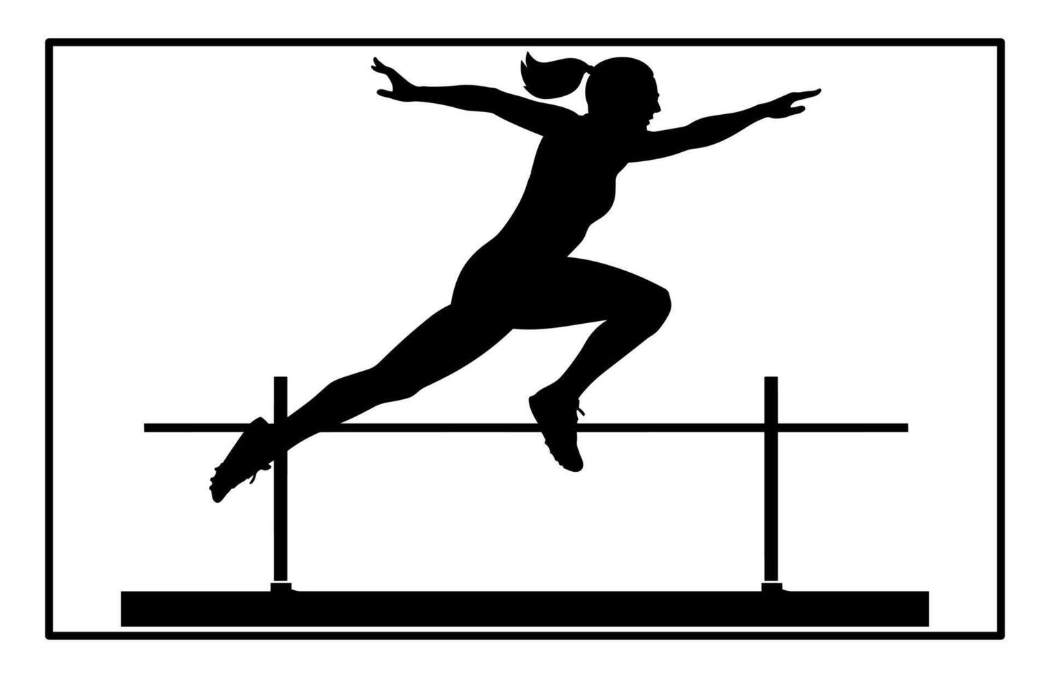 Hurdler Silhouette on white background vector