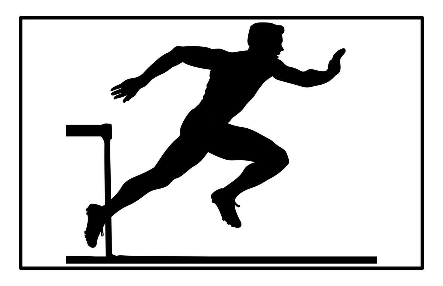 Hurdler Silhouette on white background vector