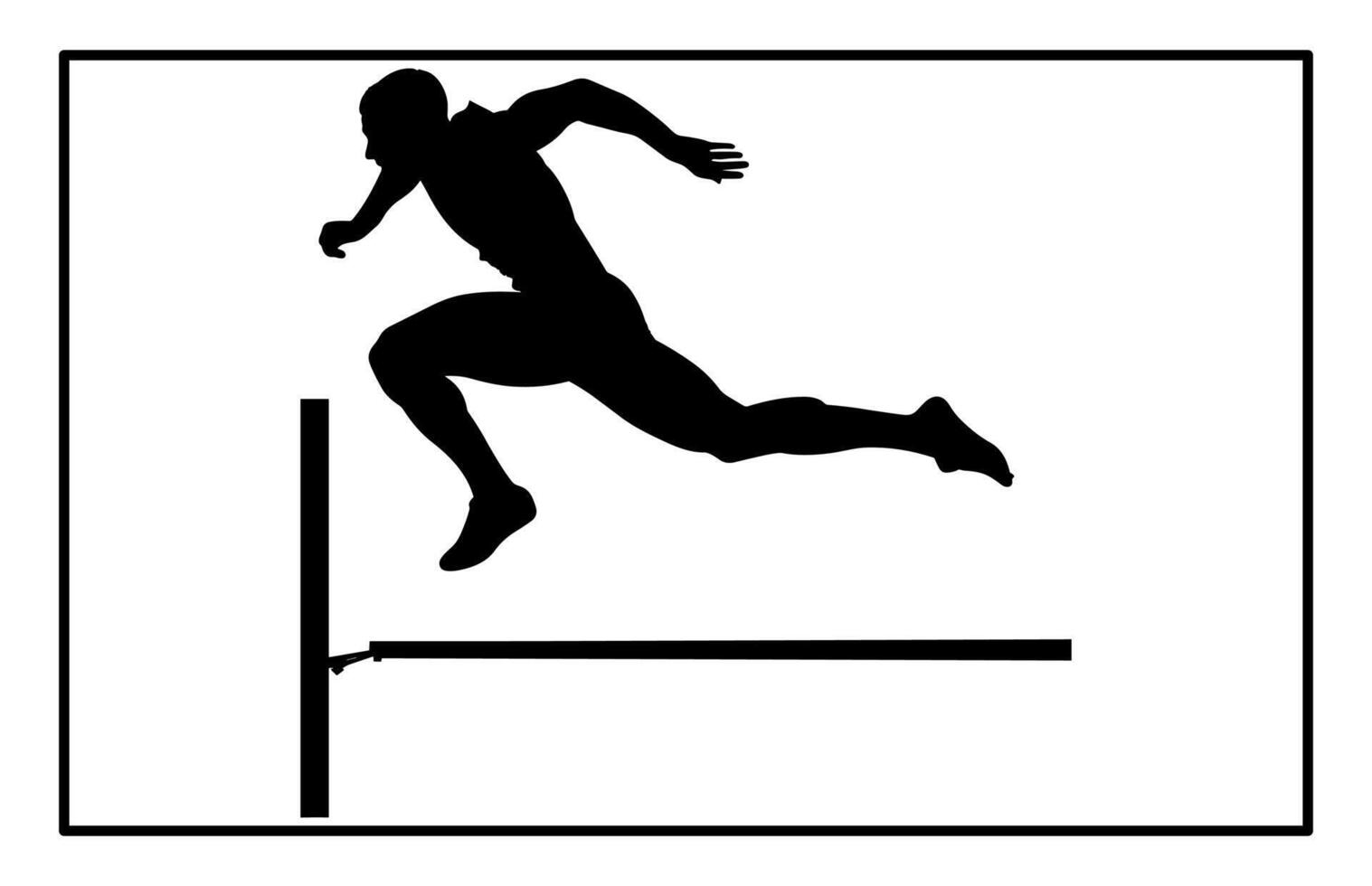 Hurdler Silhouette on white background vector