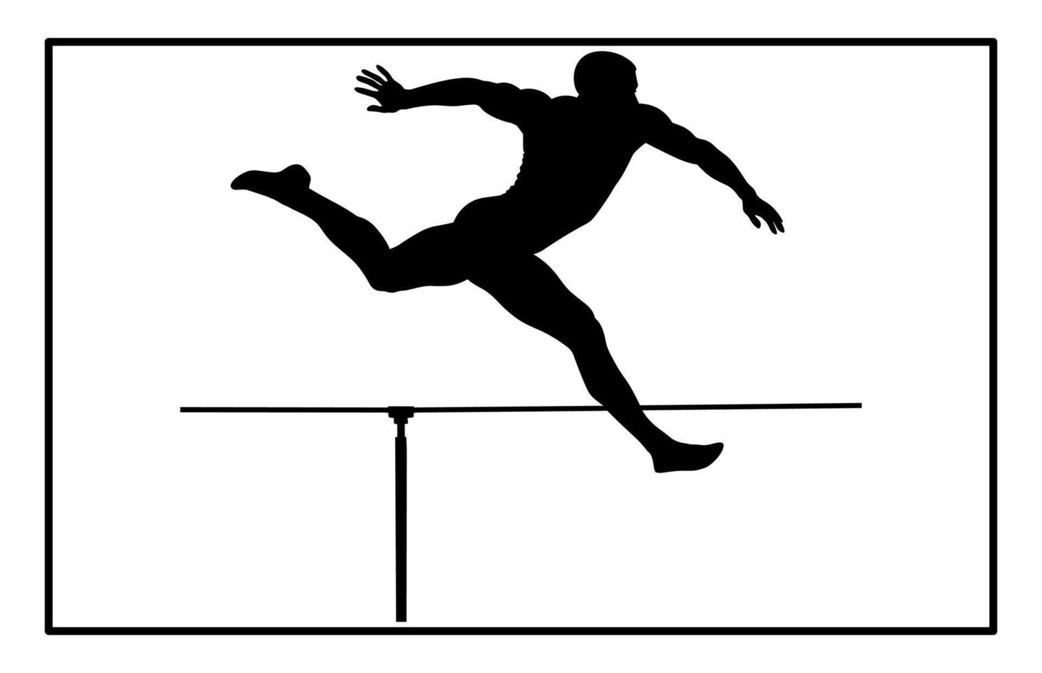 Hurdler Silhouette on white background vector