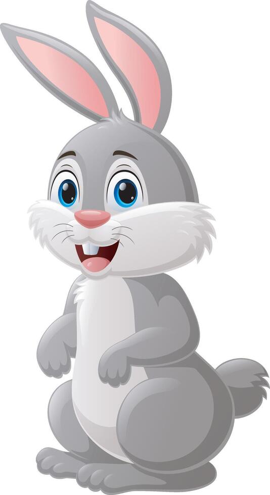Cute rabbit cartoon on white background vector
