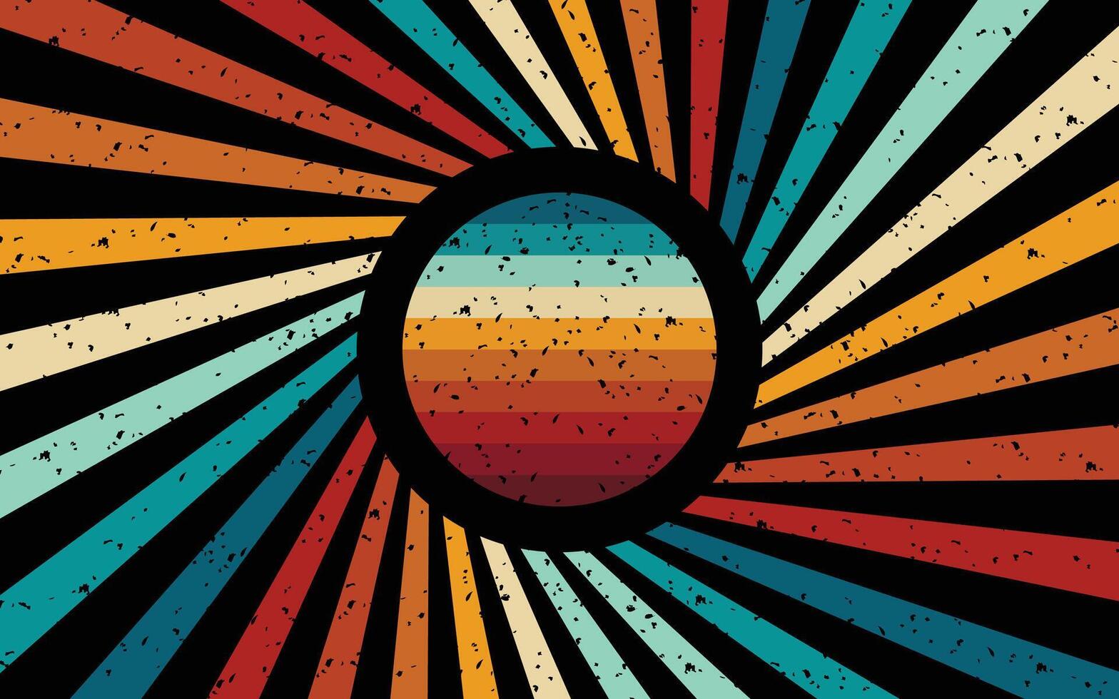 Retro sunburst background. Vintage bright grunge placard. horizontal illustration for banner, poster and backdrop vector