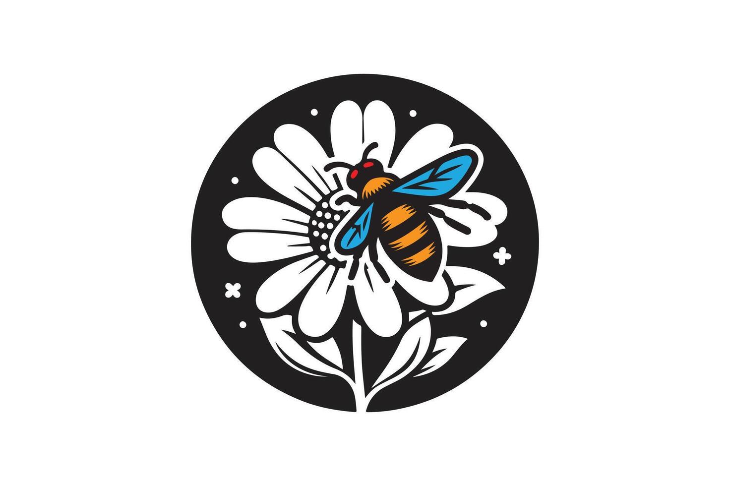 Bee Color style with white background vector