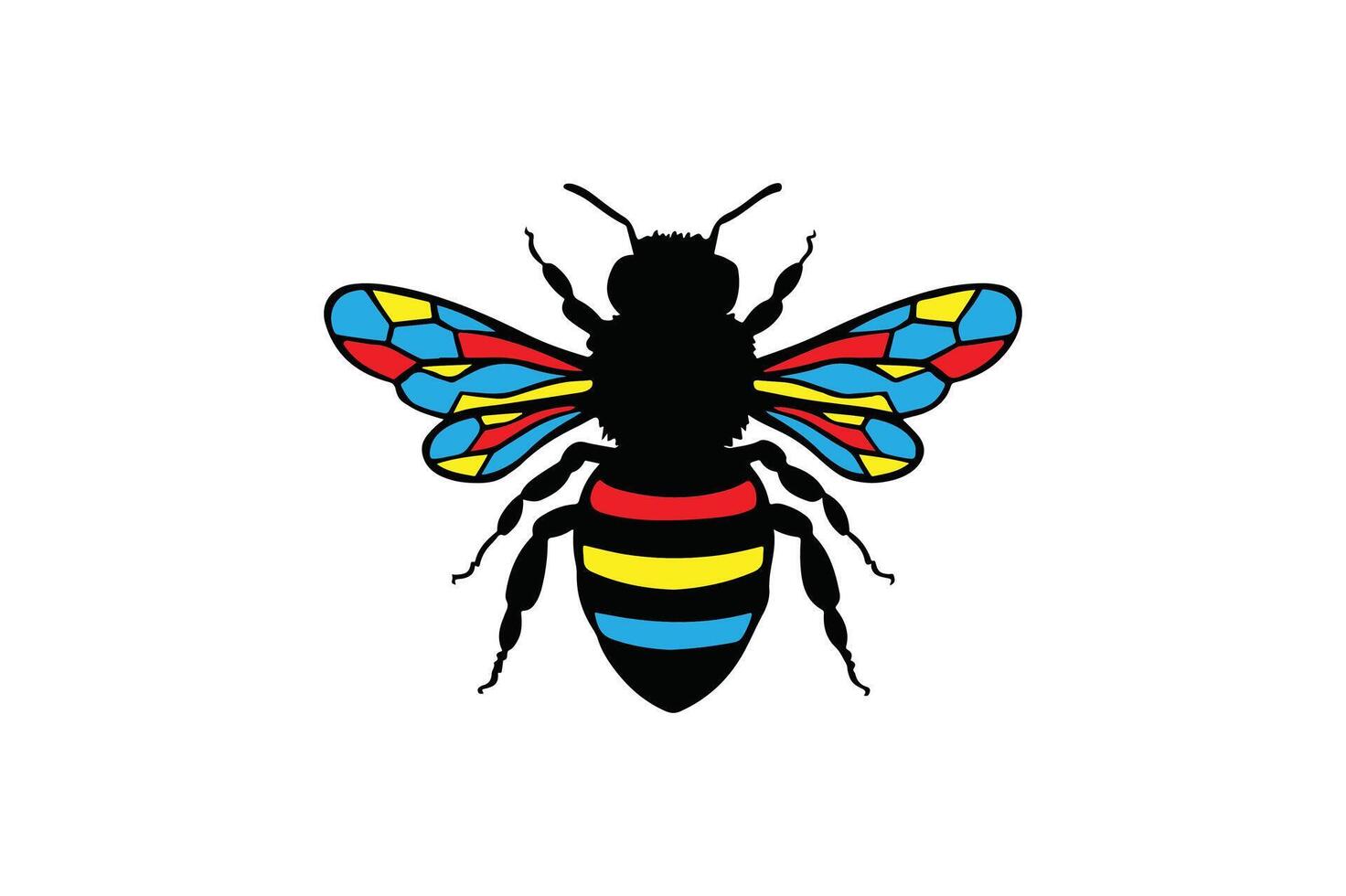 Bee Color style with white background vector