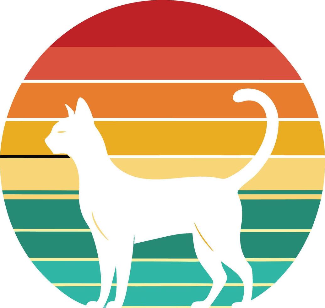 Trendy Art Illustration Dog on Tropical Island Landscape vector