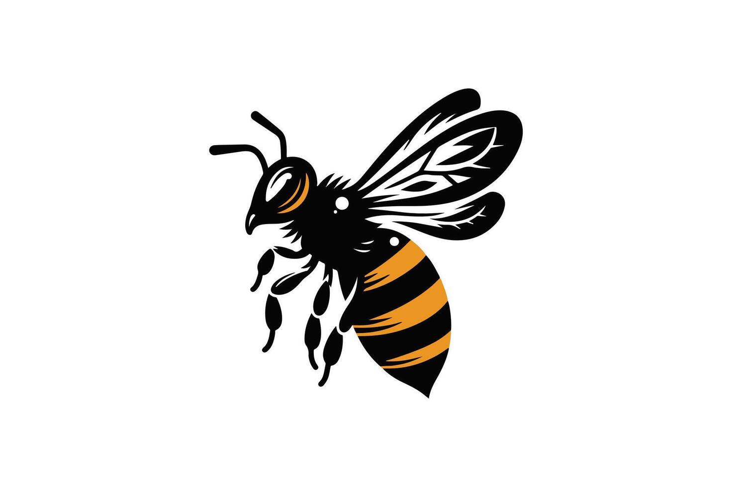 Bee Coloer style with white background vector