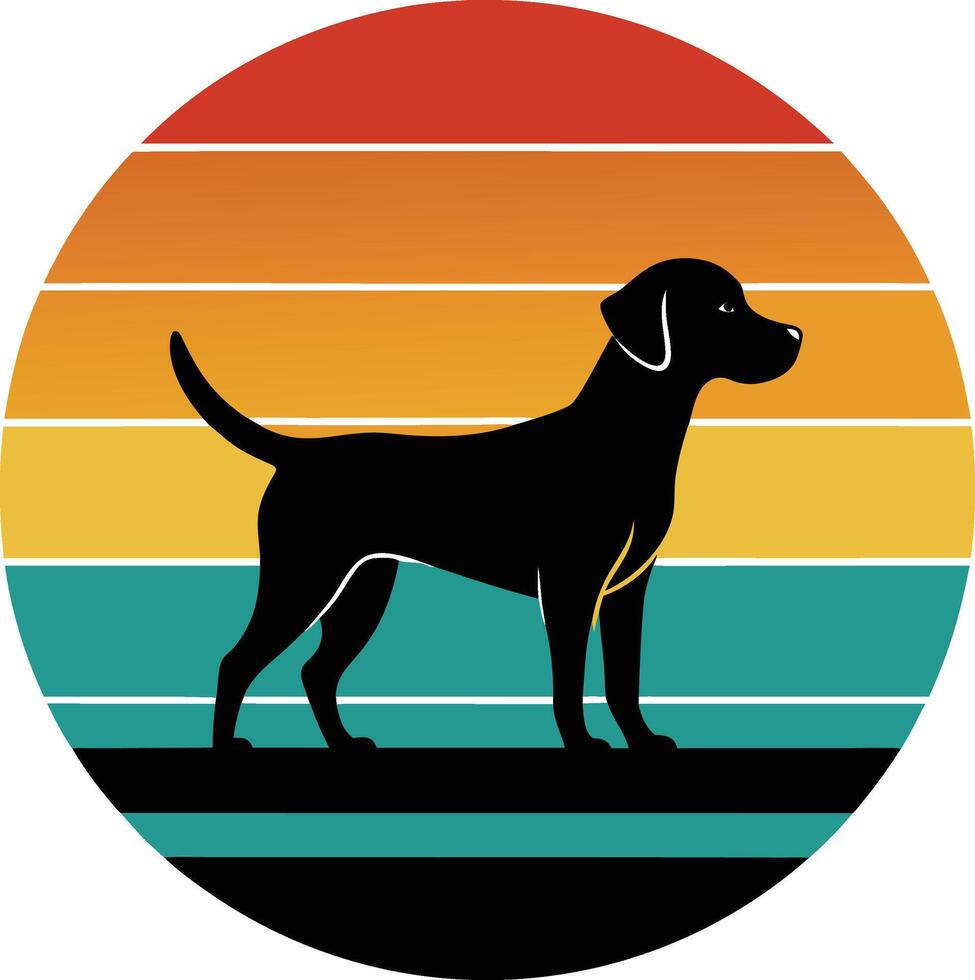 Detailed Art Illustration of a Tropical Island with Dog vector