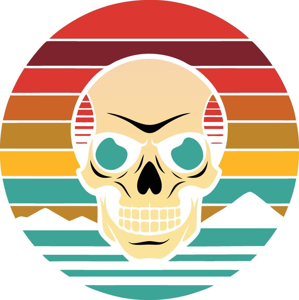 Unique Art Island with Skull Design vector