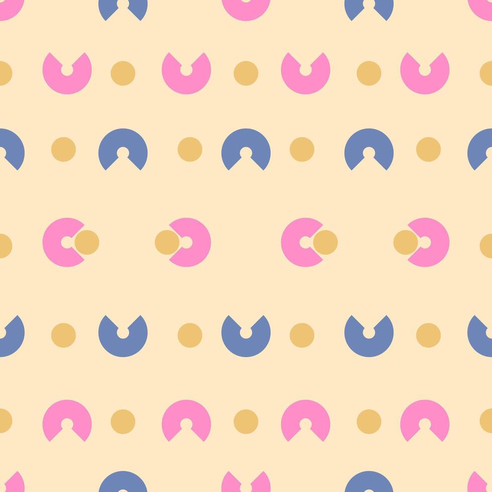 seamless pattern pie and circle modified shape pastel shades color vector