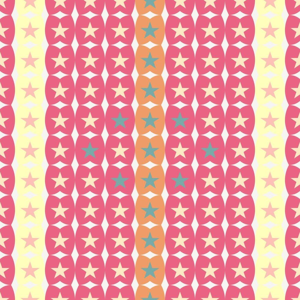 seamless pattern crescent and star modified shape pastel shades color vector