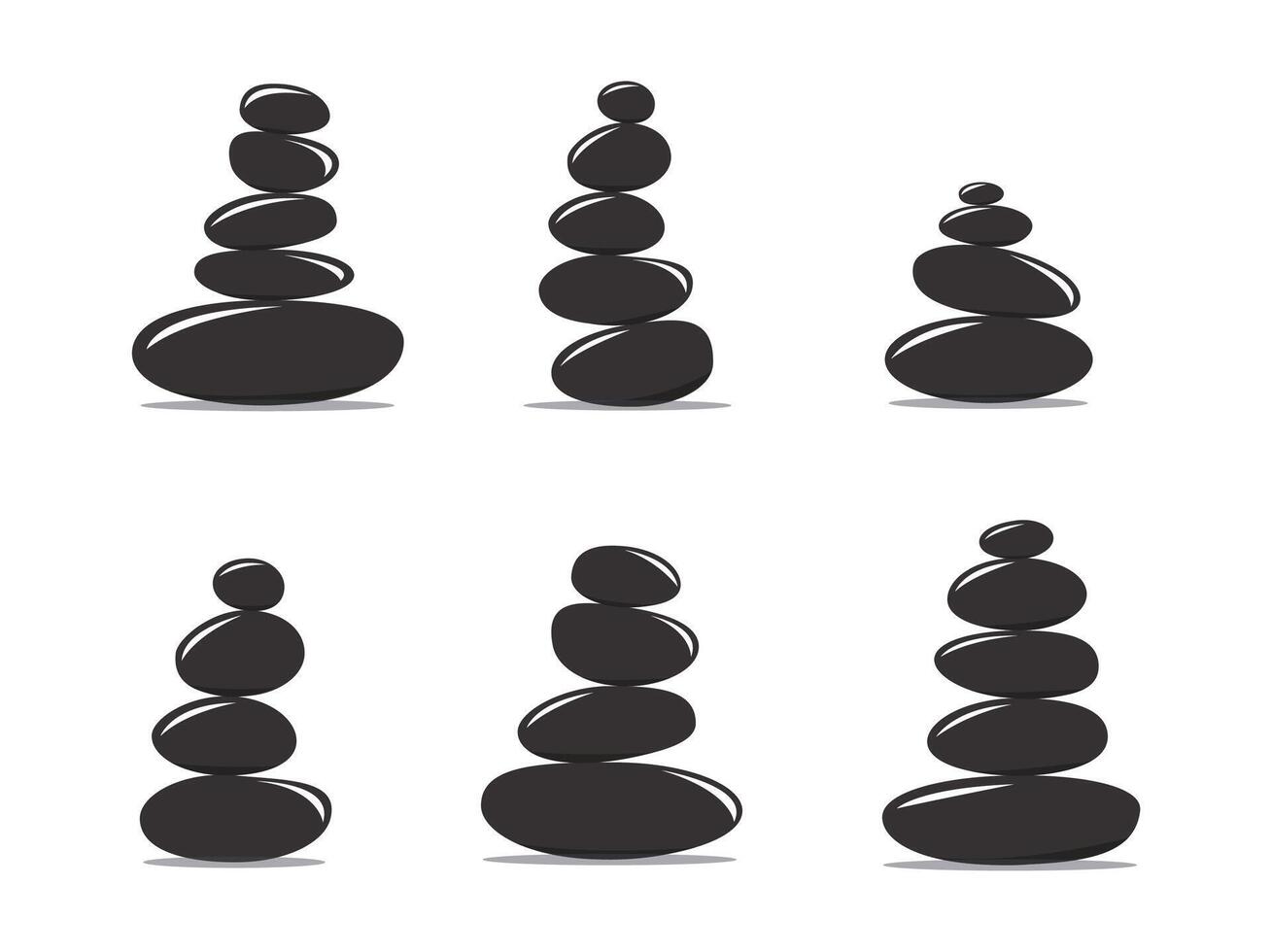 Set of balanced stones in zen composition vector