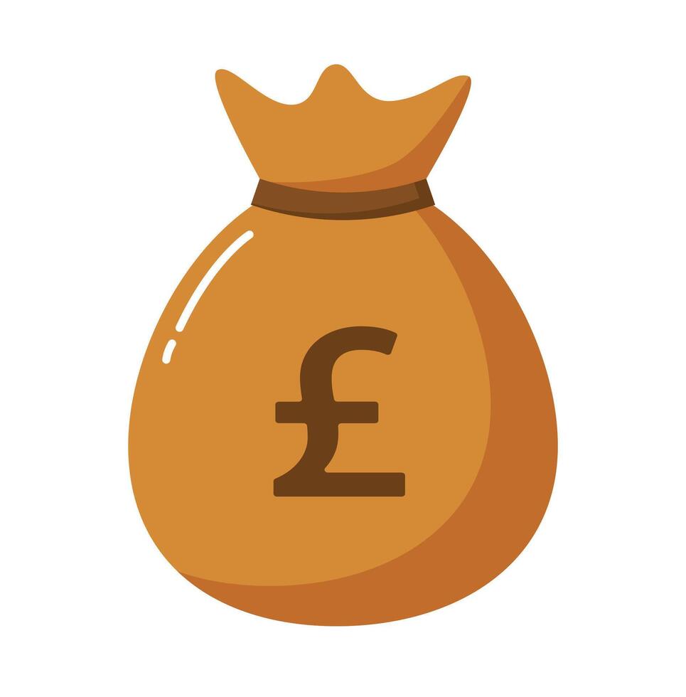 Pound coin bag icon illustration vector