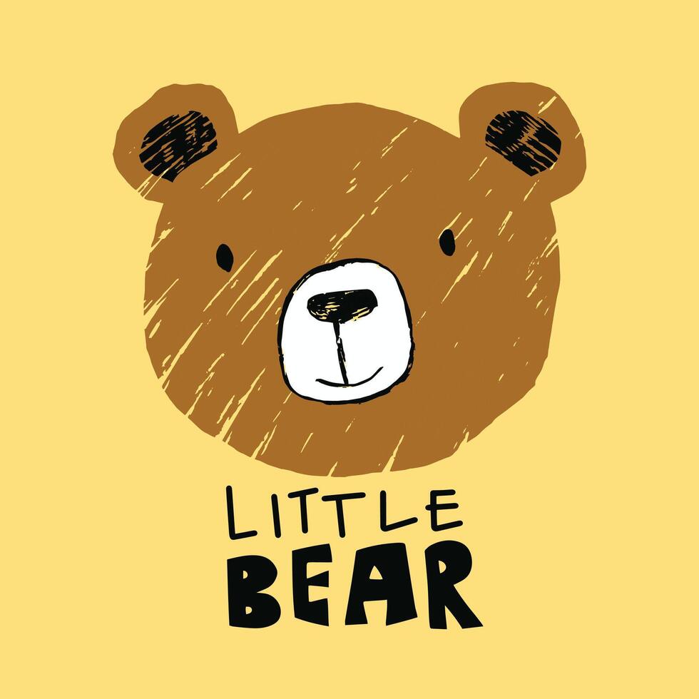 Cute little bear with tshirt design premium vector