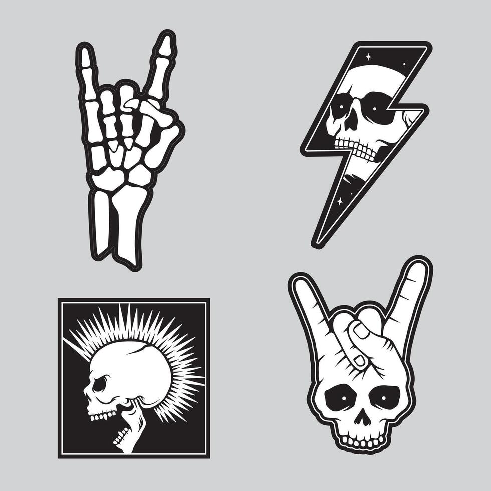 Punk patches premium vector