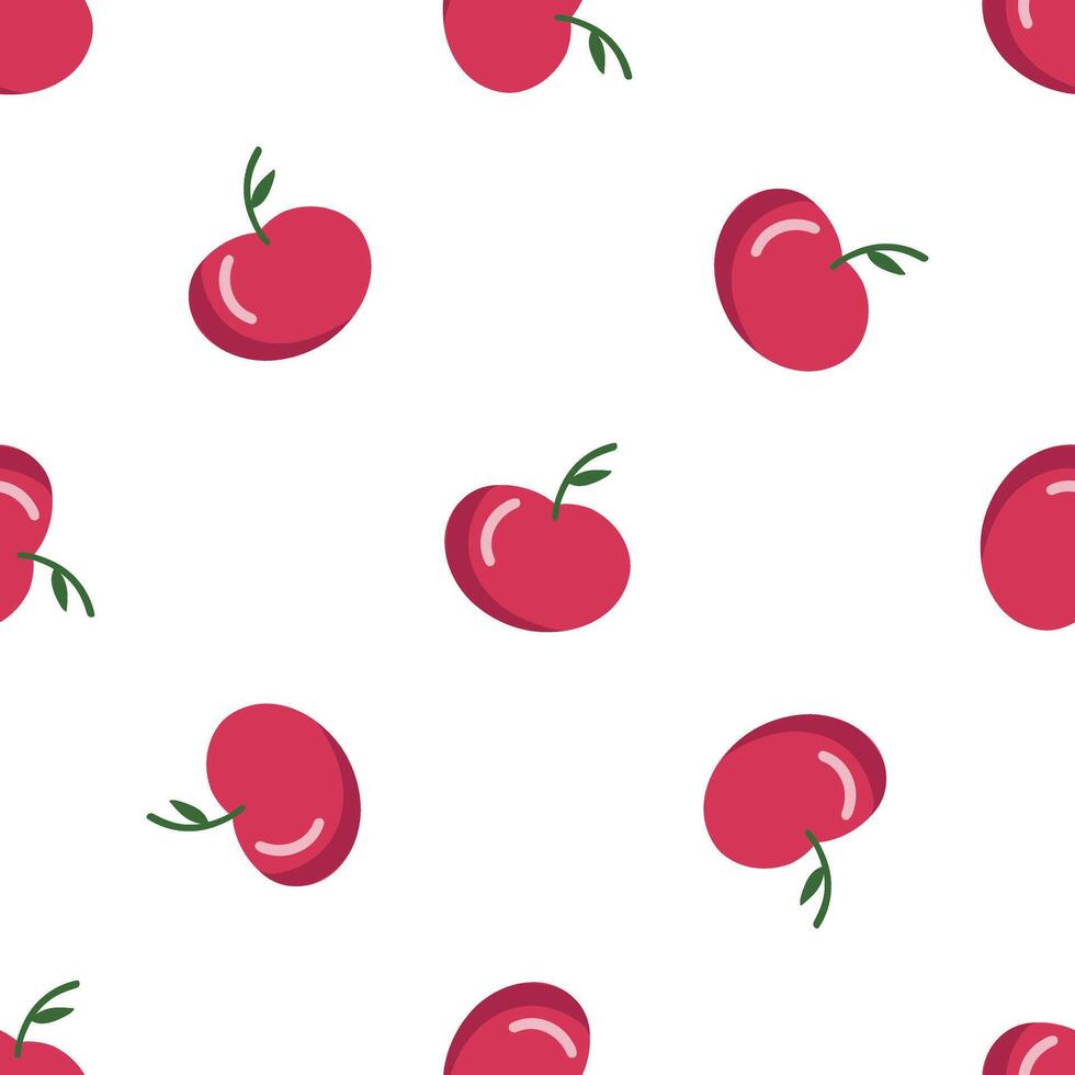 Cherry on white background. Seamless pattern. vector