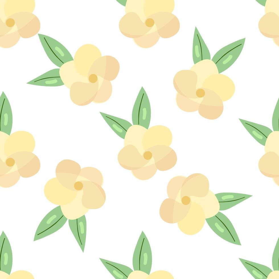 Yellow flowers on white background. Seamless pattern. vector